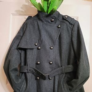 Ladies Black Wool Peacoat